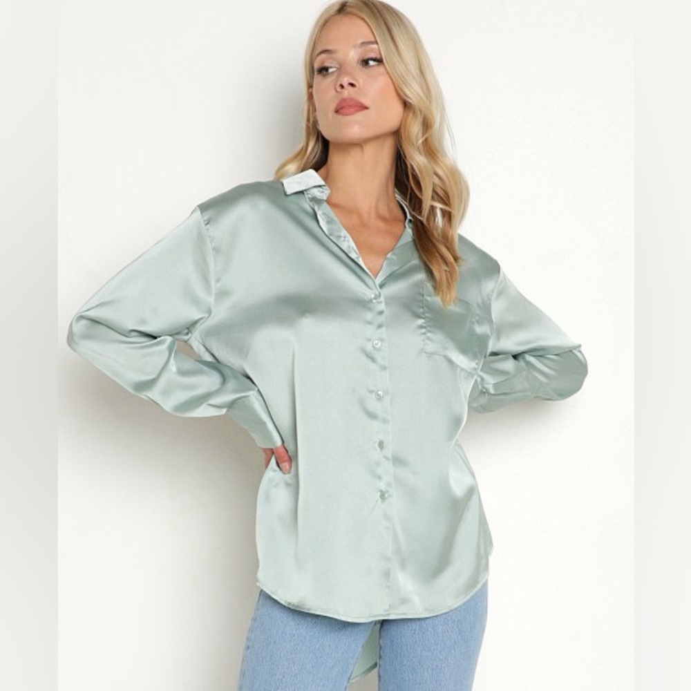 LBLC Smith Button Up Blouse in Jade size Medium. New with tag